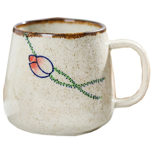 Vintage Coffee Mug Unique Japanese Retro Style Ceramic Cups